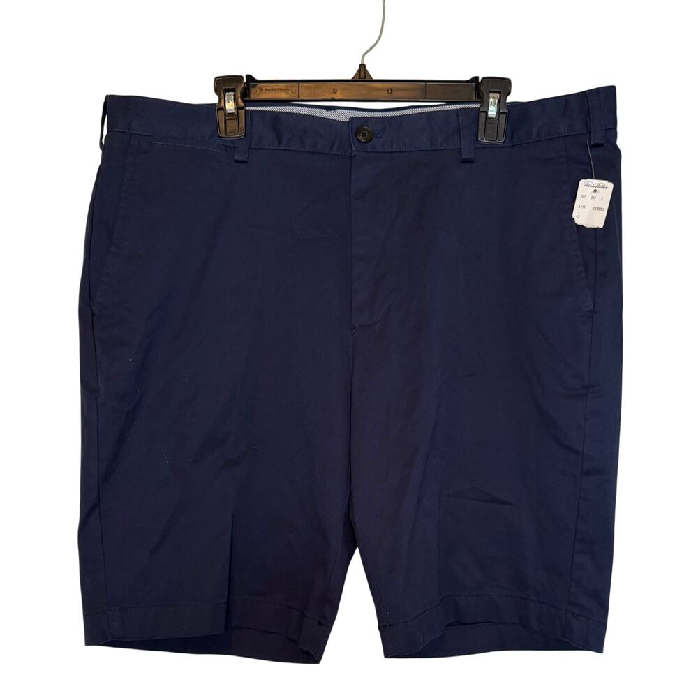 Brooks Brothers Shorts Size 40 Navy Chino Flat Front  Cotton Blend New